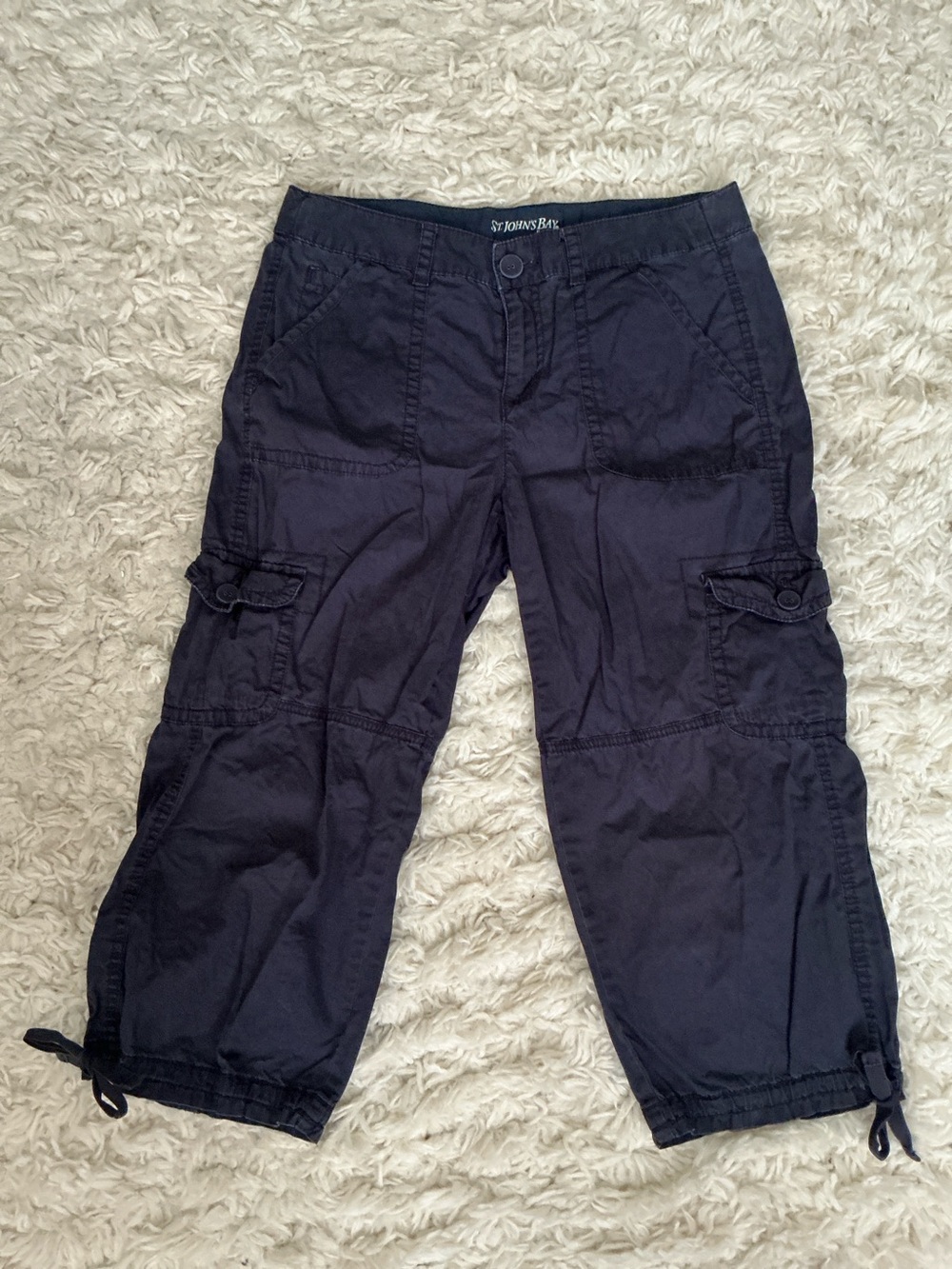 Y2K Navy Blue Cargo Capri Pants